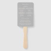 Rochelle Grey Modern Hedendaags Elegant Bruiloft Handwaaier (Achterkant)