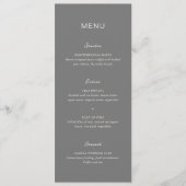 Rochelle Grey Modern Hedendaags Elegant Bruiloft Menu (Voorkant)