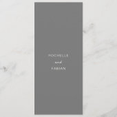 Rochelle Grey Modern Hedendaags Elegant Bruiloft Menu (Achterkant)