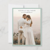 Rochelle Groen Modern Hedendaags Elegant Bruiloft Bedankkaart (Voorkant)