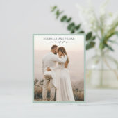 Rochelle Groen Modern Hedendaags Elegant Bruiloft Bedankkaart (Staand voorkant)