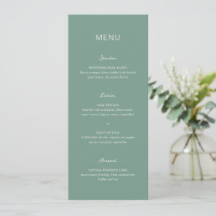 Rochelle Groen Modern Hedendaags Elegant Bruiloft Menu