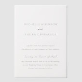 Rochelle Modern Hedendaags Elegant Bruiloft Vellum Uitnodigingen (Voorkant)