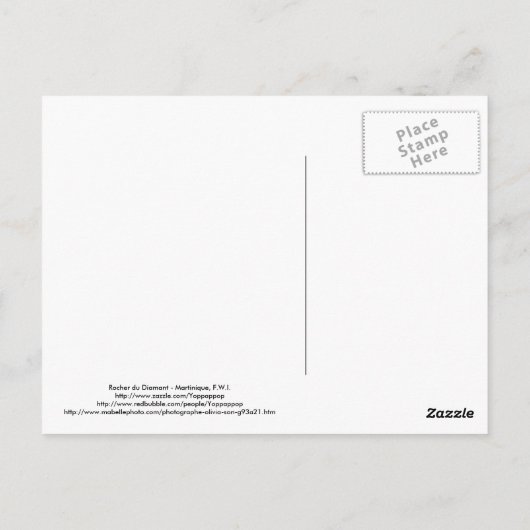 Rocher du Diamant 1 - Martinique, F.W.I. Briefkaart (Achterkant)