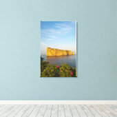Rocher Perce (Perce Rock), Quebec, Canada. Canvas Afdruk (Insitu (Houten vloer))