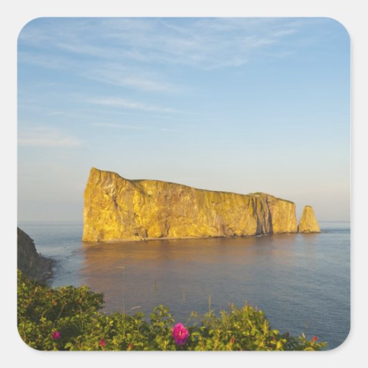 Rocher Perce (Perce Rock), Quebec, Canada. Vierkante Sticker (Voorkant)