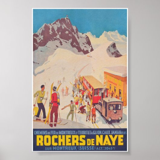 Rochers de Naye Zwitserland  skireis Poster (Voorkant)