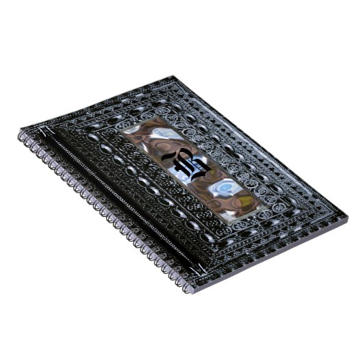 Rochester Blue Victoriaans Gothic Monogram Notitieboek (Rechterzijde)