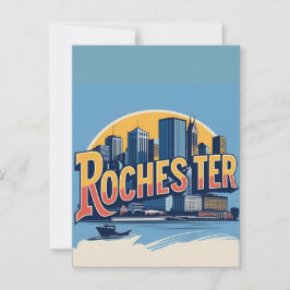 Rochester City Skyline New York Verenigde Staten Briefkaart