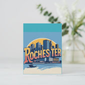 Rochester City Skyline New York Verenigde Staten Briefkaart (Staand voorkant)