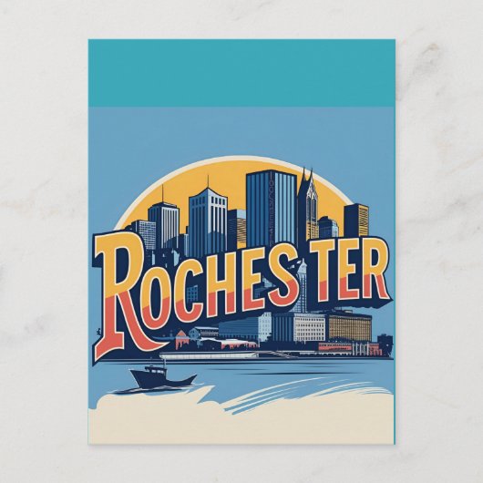Rochester City Skyline New York Verenigde Staten Briefkaart (Voorkant)