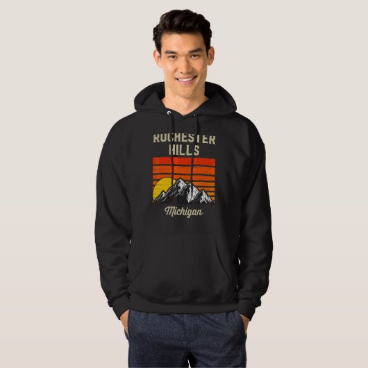 Rochester Hills Michigan Hometown City State USA Hoodie (Voorkant volledig)