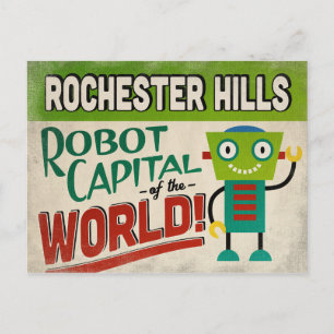 Rochester Hills Michigan Robot - Funny  Briefkaart