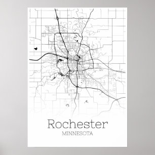 Rochester Map - Minnesota - het Poster van de Kaar