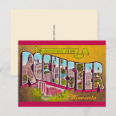Rochester Minn Retro Ansichtkaart Briefkaart (Voorkant / Achterkant)