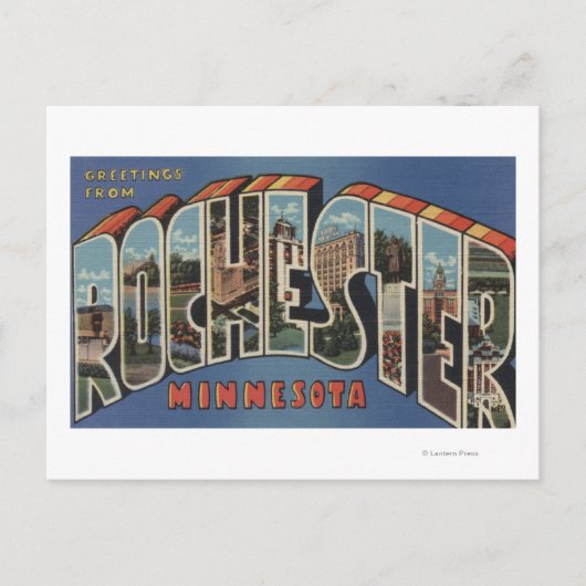 Rochester, Minnesota - Grote Letter-scènes Briefkaart (Voorkant)