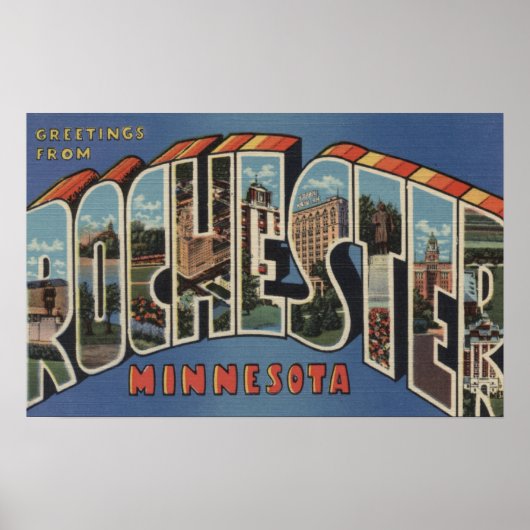 Rochester, Minnesota - Grote Letter-scènes Poster (Voorkant)