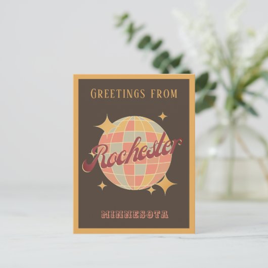 Rochester Minnesota NY Disco Retro  Postcar Briefkaart (Staand voorkant)