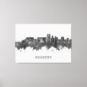 Rochester Minnesota Skyline BW Canvas Afdruk (Voorkant)