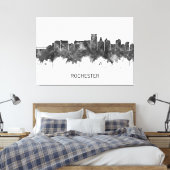 Rochester Minnesota Skyline BW Canvas Afdruk (Insitu (Slaapkamer))