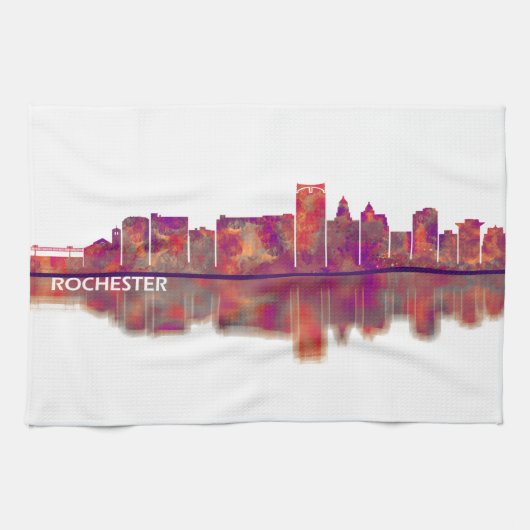 Rochester Minnesota Skyline Theedoek (Horizontaal)