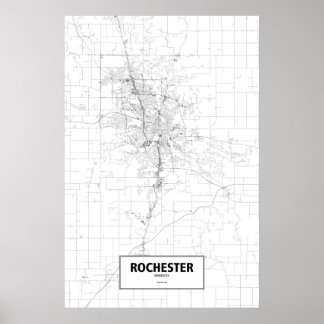 Rochester, Minnesota (zwart op wit) Poster