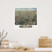 Rochester, MN Panorama Map - 1869 Poster (Keuken)