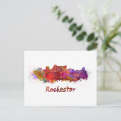 Rochester MN skyline in waterverf Briefkaart (Staand voorkant)
