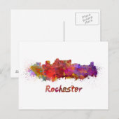 Rochester MN skyline in waterverf Briefkaart (Voorkant / Achterkant)