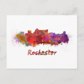 Rochester MN skyline in waterverf Briefkaart (Voorkant)