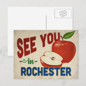 Rochester New York Apple - Vintage Travel Briefkaart (Voorkant / Achterkant)
