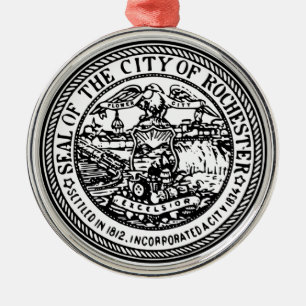 Rochester (New York) City Seal Metalen Ornament