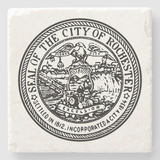 Rochester (New York) City Seal Stenen Onderzetter (Voorkant)