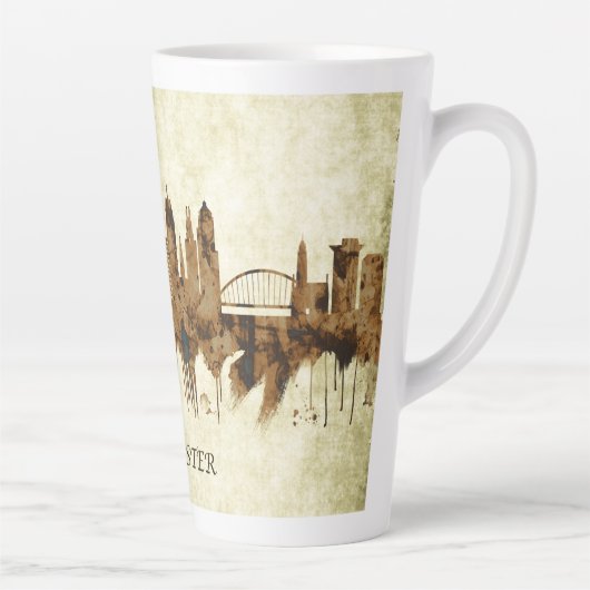 Rochester New York Cityscape Latte Mok (Rechts)