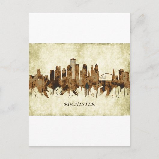 Rochester New York Cityscape Uitnodiging Briefkaart (Voorkant)