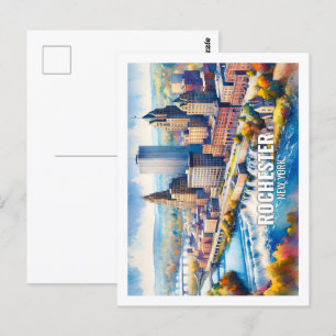 Rochester New York Famous Travel Places waterverf Briefkaart