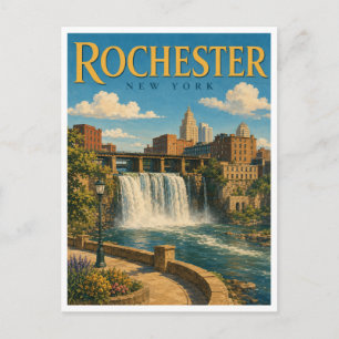 Rochester New York High Falls GeoSaga Briefkaart