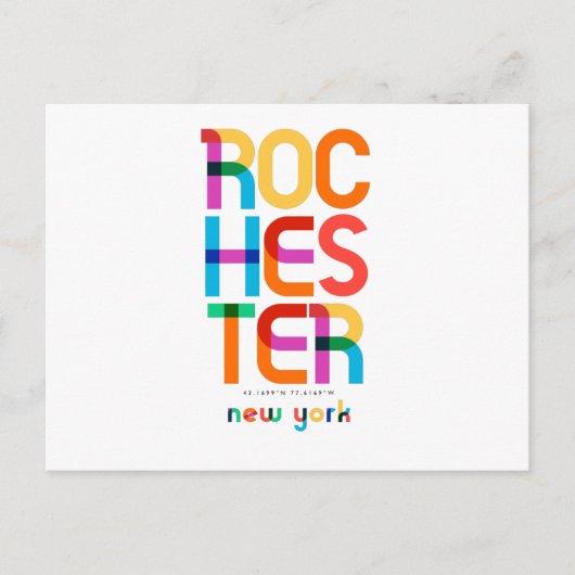 Rochester New York Mid Century, Pop Art, Briefkaart (Voorkant)