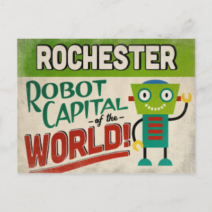 Rochester New York Robot - Funny Briefkaart