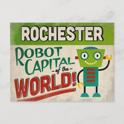 Rochester New York Robot - Funny Briefkaart (Voorkant)