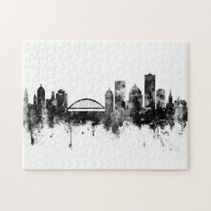 Rochester New York Skyline Black White Legpuzzel
