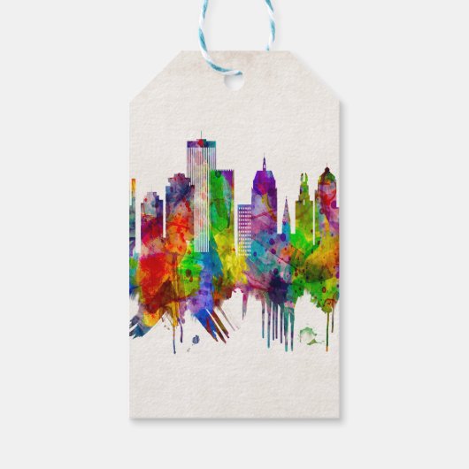 Rochester New York Skyline Cadeaulabel (Achterkant)