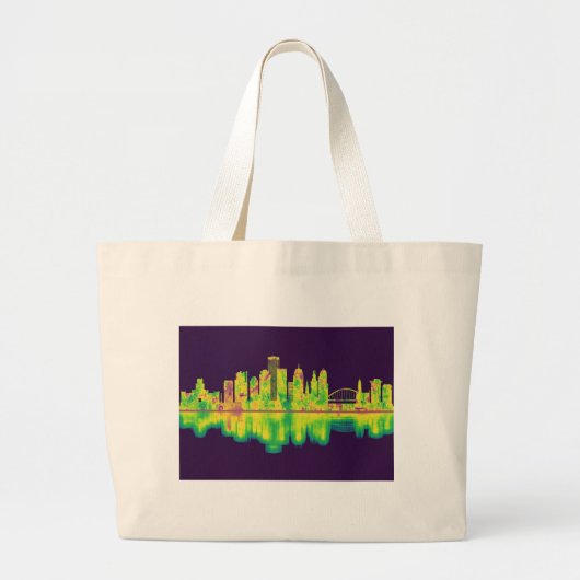 Rochester New York Skyline Grote Tote Bag (Voorkant)