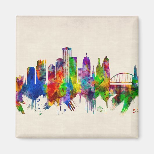 Rochester New York Skyline Magneet (Voorkant)