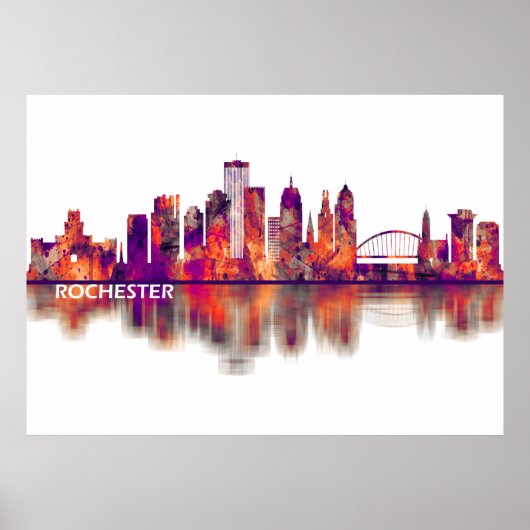 Rochester New York Skyline Poster (Voorkant)