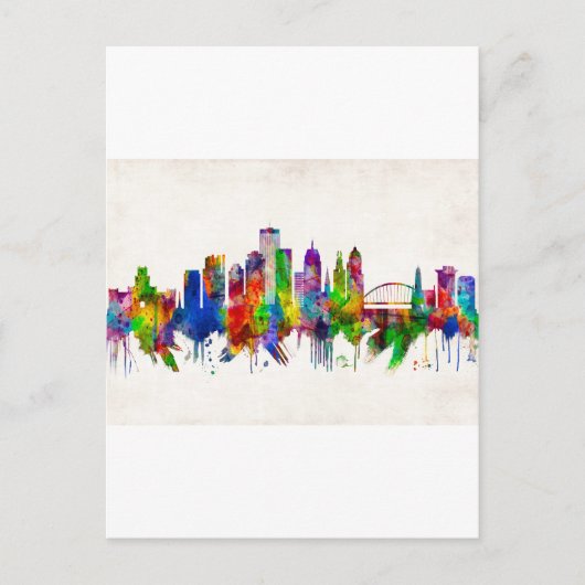 Rochester New York Skyline Uitnodiging Briefkaart (Voorkant)