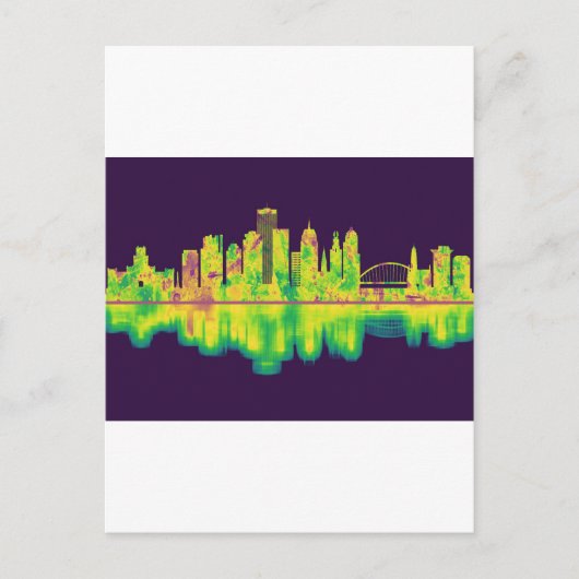 Rochester New York Skyline Uitnodiging Briefkaart (Voorkant)