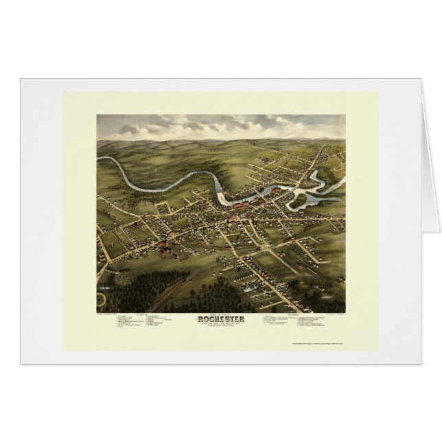 Rochester, NH Panoramic Map - 1877 (Voorkant Horizontaal)