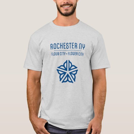 Rochester NY Bloem City T-shirt (licht) (Voorkant)