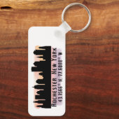 Rochester NY City Skyline Sleutelhanger (Achterkant)